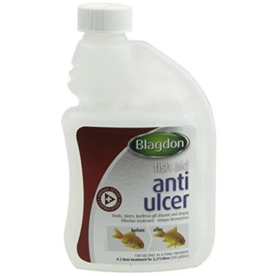Image of Blagdon Anti Ulcer Treatment for Pond Fish, Effective, Unique Formulation, Treats Ulcers, Bacterial Gill Disease &amp; Dropsy, 250 ml