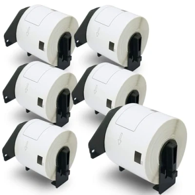 Image of BETCKEY 6 Rolls DK 11202 Labels, 62mm x 100mm, 1800 Shipping Labels Compatible with Brother QL Label Printers