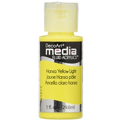 Image of DecoArt Media Paint, Acrylic, Hansa Yellow Light, 3 x 7.5 cm