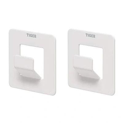 Image of Tiger Open, Towel hook White (set of 2), 13x50x50mm
