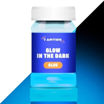 Image of 7 Artists Glow in the Dark Paint Blue 100 ml UV Neon Fluorescent Luminous Acrylic Paints