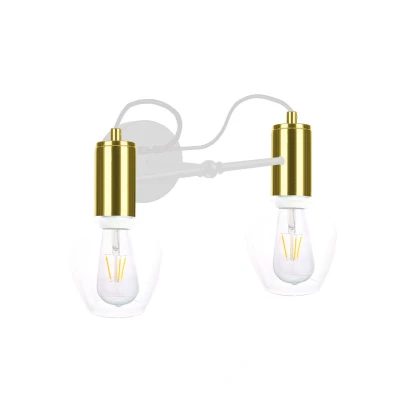 Image of Maya Wall Lamp White, Gold, 25cm, 2x E27