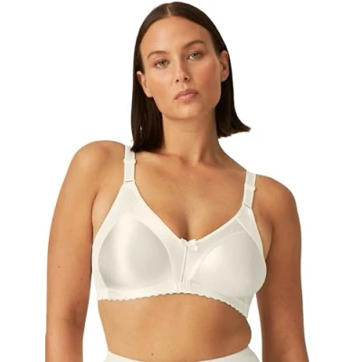 Image of Naturana® Minimizer Bra Wireless [Cup B G] Maximum Support with Cut Design &amp; Wide Straps Elegant for a Visually Smaller Cup Size 34 Black