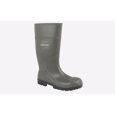 Image of Grafters W408E Mens Wellington Safety Boots Green UK 10