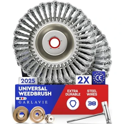 Image of Garlavie 2 x Universal Brush Cutter Heads 8&quot; 20.3 mm Gauge High end Brushcutter Effective Foam Removal Head