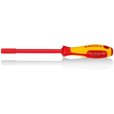 Image of Knipex Nut Driver with screwdriver handle burnished, insulating multi component handle, VDE tested 230 mm 98 03 05
