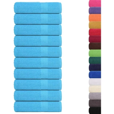 Image of vidaXL Bath Towels 10 pcs Turquoise 100x150 cm 360 gsm 100% Cotton