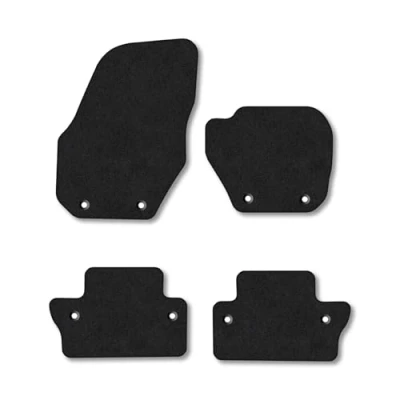 Image of Car Mats Compatible with Volvo S60 (2010 2018) [Auto] Sc Tailored Fit Black Carpet Floor Set Accessory Custom 4 Pieces Anti Slip Backing &amp; Binding Trim Edge