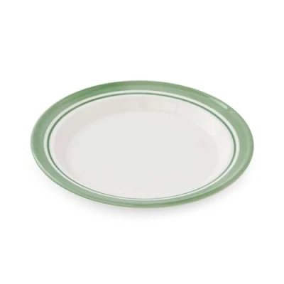 Image of Portmeirion Potters Stripe Set of 4 25cm Plates Green