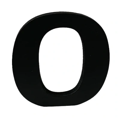 Image of Black Wooden MDF Letter O Size 13cm Tall Free Standing Letters for Arts &amp; Crafts Personalized Name Decor