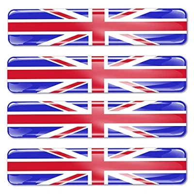 Image of 4 x 3D Domed Silicone Stickers Decals UK Union Jack National United Kingdom Great Britain Flag Car Motorcycle Helmet F 26