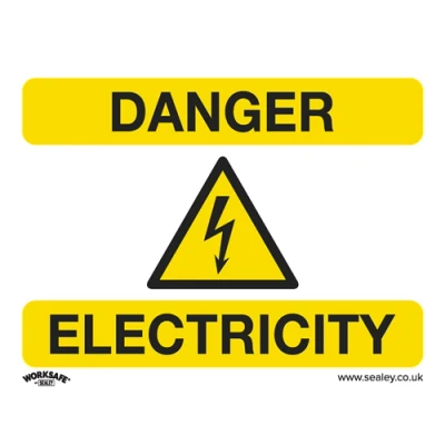 Image of Worksafe Warning Safety Sign Danger Electricity Rigid Plastic