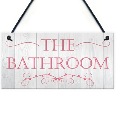 Image of RED OCEAN Bathroom Contemporary Plastic Decorative Hanging Plaque Wall Door Toilet Sign