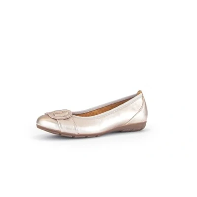 Image of Gabor Rosta Womens Ballet Pumps 5 UK Puder Satin Met