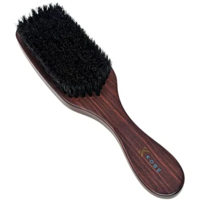 Image of Kobe Professional Men&#039;s Dark Wood Club Brush Men’s Boar Bristle Hair Brush/Beard Wooden for Men &amp; Women (Errol)