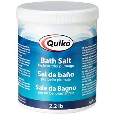 Image of Quiko Bath Salt 1000g for pet birds, racing pigeons &amp; chickens Accelerates feather changes supports a healthy, clean and soft plumage