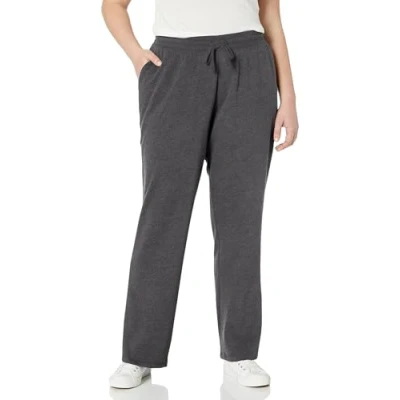 Image of Amazon Essentials Women&#039;s Fleece Straight Leg Jogging Bottoms (Available in Plus Size), Charcoal Heather, XXL