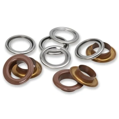 Image of Eyelets with washers [15 pieces Ø 14 mm] Prym dark brown/metallic silver