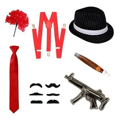 Image of Robelli Assorted Adults/Teenager Fancy Dress Costumes (Red Gangster)