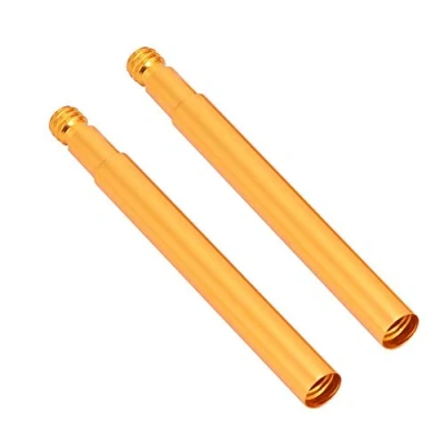 Image of Bicycle Tyre Valve Extender, 2Pcs 60mm Bike Inner Tube Extension Accessory(Gold) Cycling Bicycles And Spare Parts