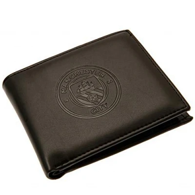 Image of Manchester City FC Debossed Wallet (One Size) (black)