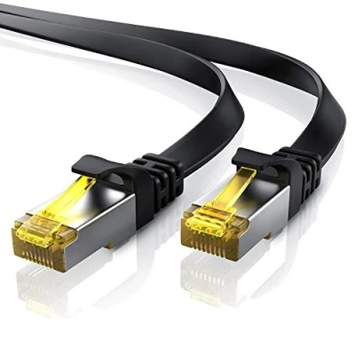 Image of Primewire 20m CAT 7 Network cable flat Design Ethernet Gigabit LAN 10 Gbit s patch installation Cat. raw U FTP PIMF shielding with RJ45 connector