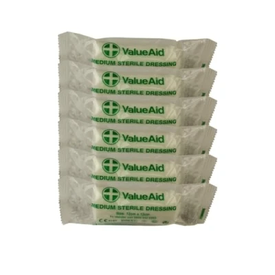 Image of Value Aid Medium Sterile Dressing 12cm x Pack of 6