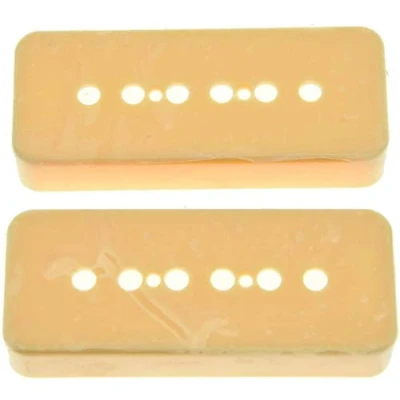 Image of Dopro 2pcs Cream 50mm Pole Spacing P90 Guitar Pickup Covers for Les Paul