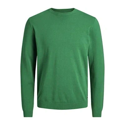 Image of Jack &amp; Jones Men&#039;s Jjebasic Knit Crew Neck Noos Sweater, Verdant Green, M