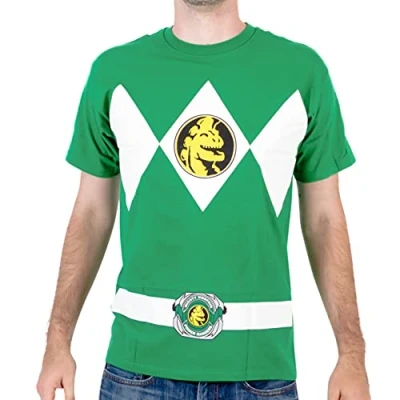 Image of The Power Rangers Green Costume Adult T shirt Tee [Apparel]