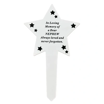 Image of Angraves Shining Star Special Nephew Memorial Baby Child Remembrance Verse Grave Ground Stake Plaque