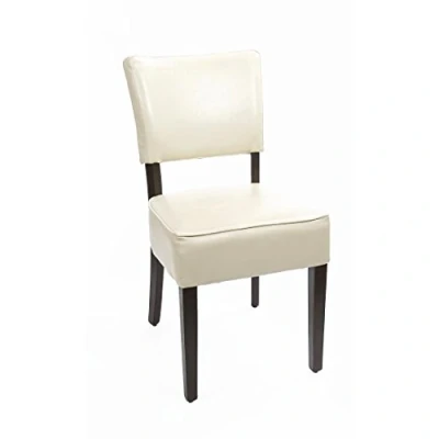 Image of Bolero Chunky Faux Leather Chairs Cream (2 pack)
