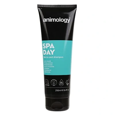 Image of Animology Spa Day Dog Shampoo 250ml Easy Rince PH Balanced Deodorising Multi Vitamins Oatmeal, Chamomile &amp; Argan Oil 100% Vegan and Recyclable (14ANI71)
