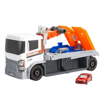 Image of Matchbox Toy Car &amp; Playset, Action Drivers Tow Repair Truck with 1:64 Scale Audi TT RS Coupe, Working Crane Diagnostic Machine, HRY43