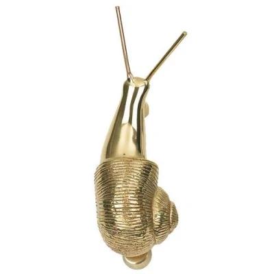 Image of Solid Polished Brass Snail Door Knocker Front Furniture Supplied with Fixings