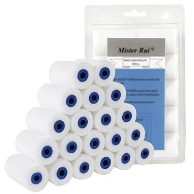 Image of Mister Rui Foam Paint Roller Cover, 2 Inch Sponge Sleeve, Mini Cover for Furniture Painting and Renovating, 2&quot; (50.8MM), Pack of 20
