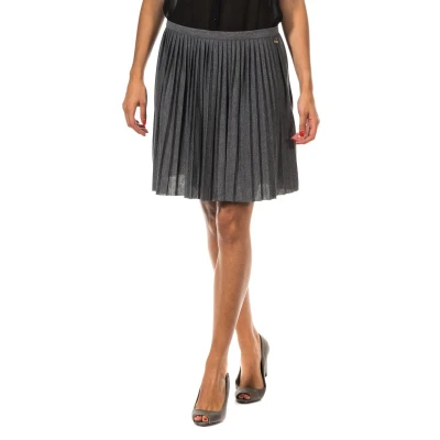 Image of Met Womens Pleated skirt with side zipper 70DGC0247 woman Grey Size Large