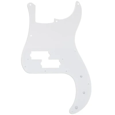 Image of Musiclily Pro 10 Hole P Bass Pickguard for JPN Fender Japan 4 String Precision Bass, 1Ply White