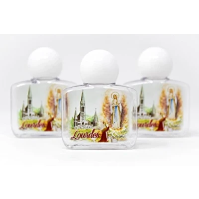 Image of Catholic Gift Shop 3 Lourdes Holy water Bottles FILLED with BLESSED &amp; Prayer Card