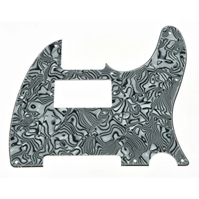 Image of KAISH 8 Hole Tele Guitar Humbucker Pick Guard TL Pickguard for Telecaster/Tele Made in USA/Mexico Black/White Shell