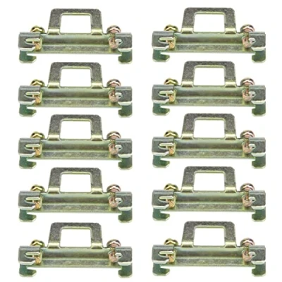 Image of 10Pcs 35mm Metal Din Rail Fixed Clamp Screw Type Fasten Clip for Relay Mounting(Metal Model 11)