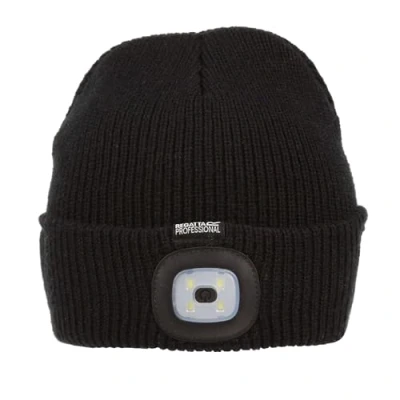 Image of Regatta Mens Spotlight Winter Warm Beanie Hat Black
