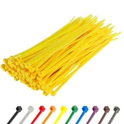 Image of Gocableties Yellow Cable Ties, 300mm x 4.8mm, Pack of 100, 12&quot; Premium Nylon Zip Multi Purpose Plastic Tie Wraps, Secure Self Locking Mechanism, for Home, Garden, Office and DIY