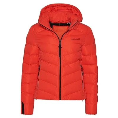 Image of Superdry Women&#039;s Quilted Jacket, Sunset Red, UK 10