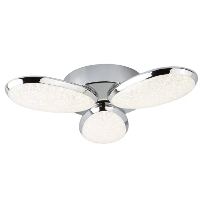 Image of Lori Integrated LED Flush Multi Arm Ceiling Light Chrome, White