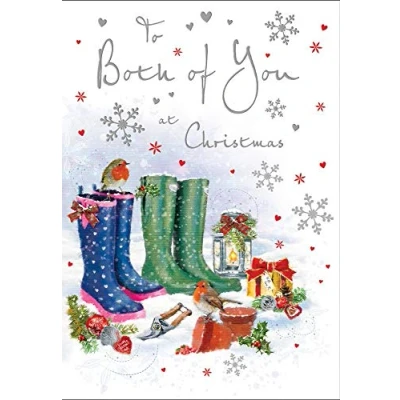 Image of Piccadilly Greetings Regal Publishing Traditional Christmas Card to Both of You 9 x 6 inches