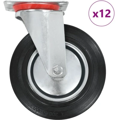 Image of 12 pcs Swivel Casters 200 mm Vidaxl