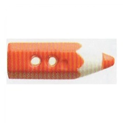 Image of Hemline Novelty Pencil Crayon Buttons Orange (Pk4)