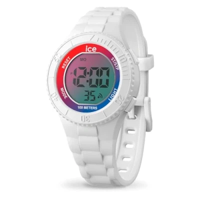 Image of Ice Watch Digit Sunset Rainbow White Girl&#039;s With Plastic Strap 021397 (Small)