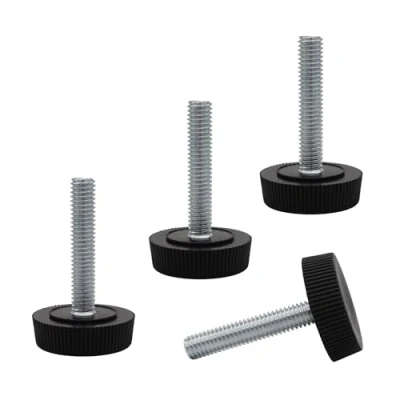Image of SKIR&#039;CO 4 pcs, Furniture Leveling Feet M6 x 30 mm, Adjustable Round Legs 25 mm Diameter, Thread Leveler Foot